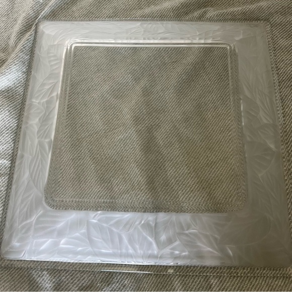 EUC Mikasa Clear Crystal Garden Splendor Serveware Square Plate 11.5" Platter - Picture 6 of 10